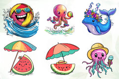 Tropical Summer Clipart Bundle - CraftNest - Digital Crafting and Art