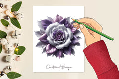 Purple And Silver Floral Clipart Bundle - CraftNest - Digital Crafting and Art
