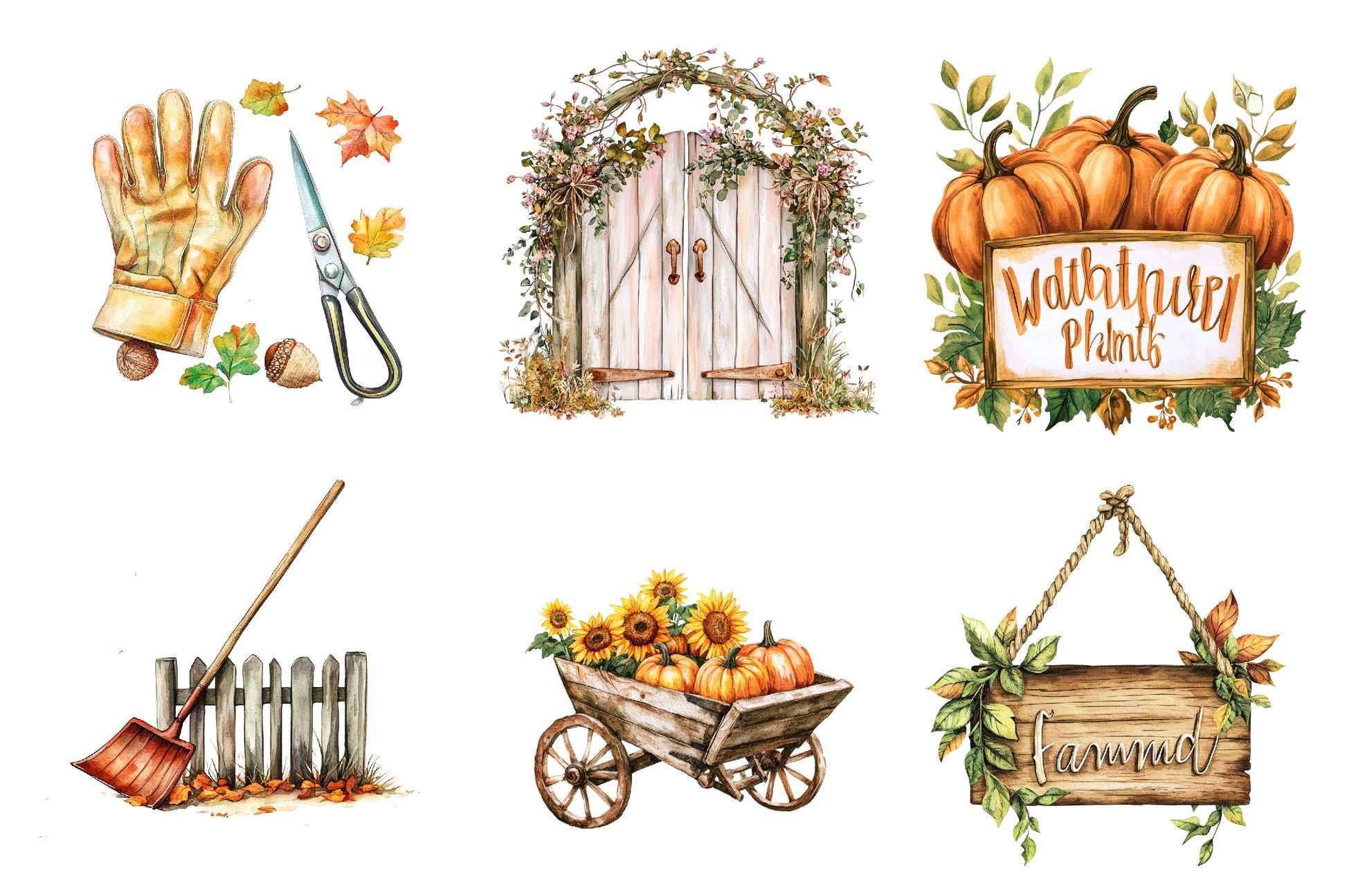 Autumn Garden Clipart Bundle 1 - CraftNest - Digital Crafting and Art