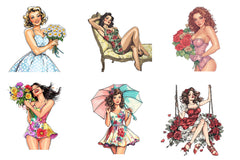 Spring Pop Art Girl Clipart Bundle - CraftNest - Digital Crafting and Art