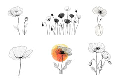 Poppy Flower Clipart Bundle - CraftNest - Digital Crafting and Art