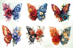 Butterfly Flowers Clipart Bundle - CraftNest - Digital Crafting and Art