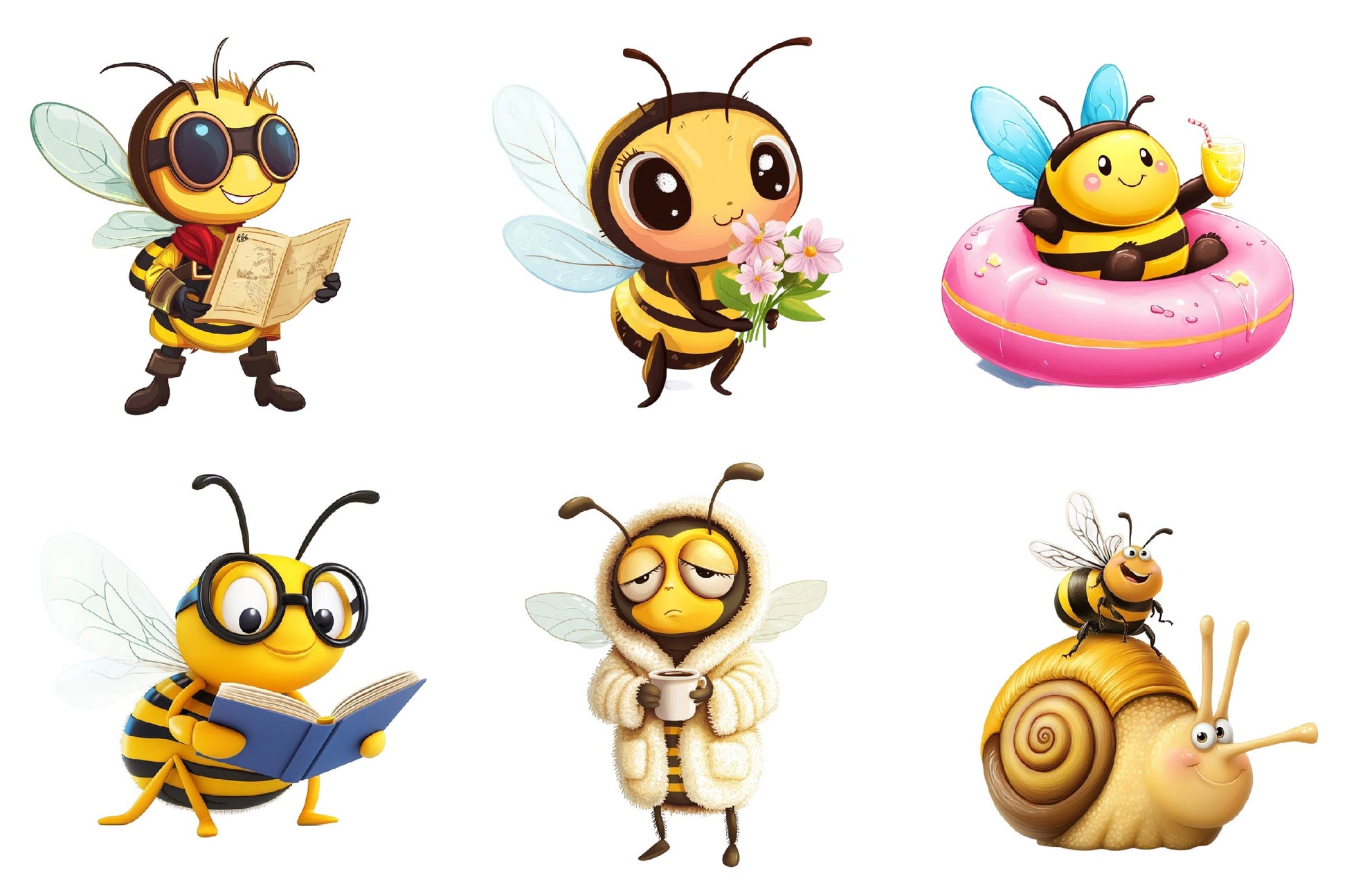 Quirky Funny Bee Clipart Bundle - CraftNest - Digital Crafting and Art