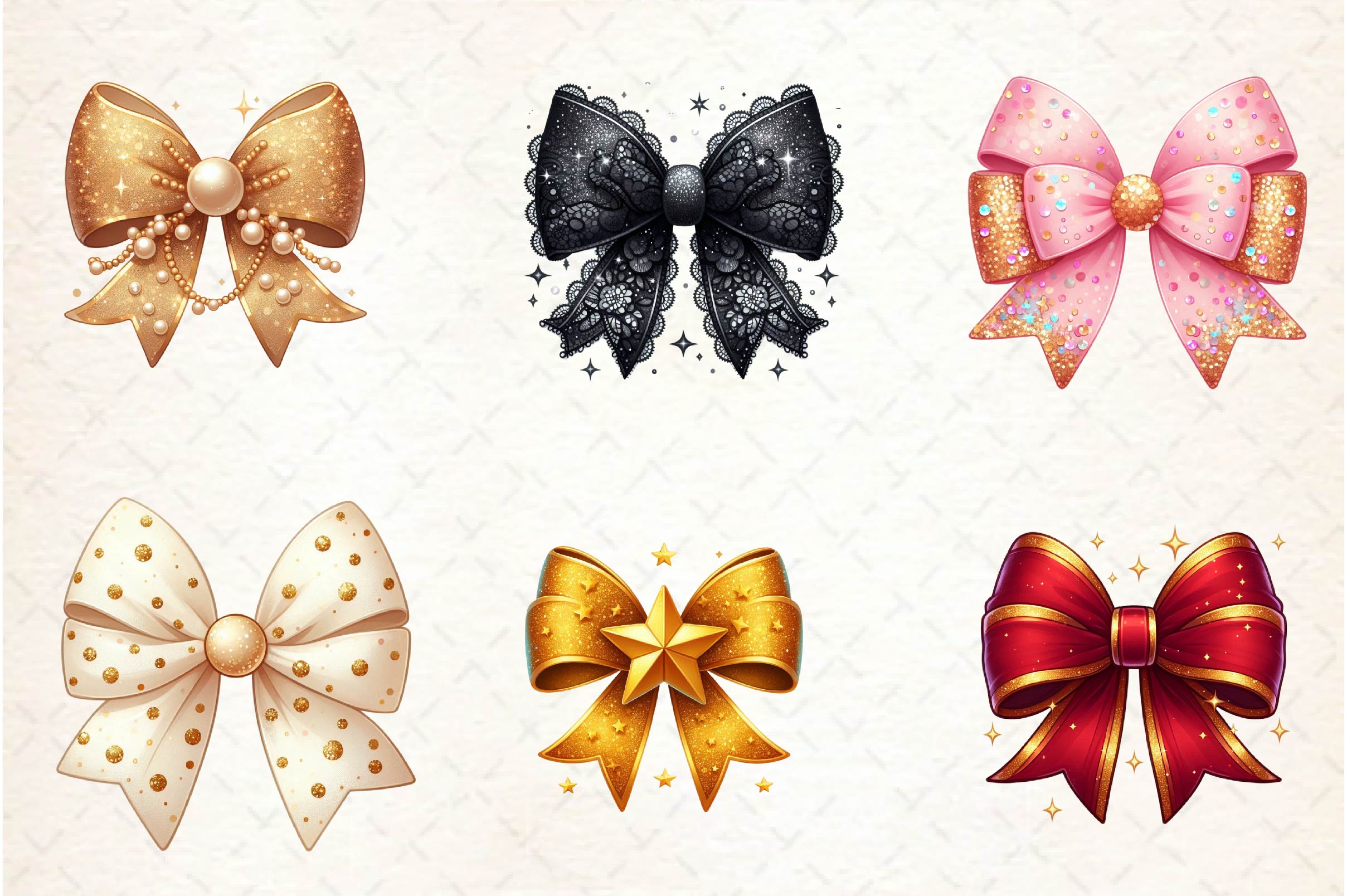 Coquette New Year Bow Clipart Bundle - CraftNest - Digital Crafting and Art