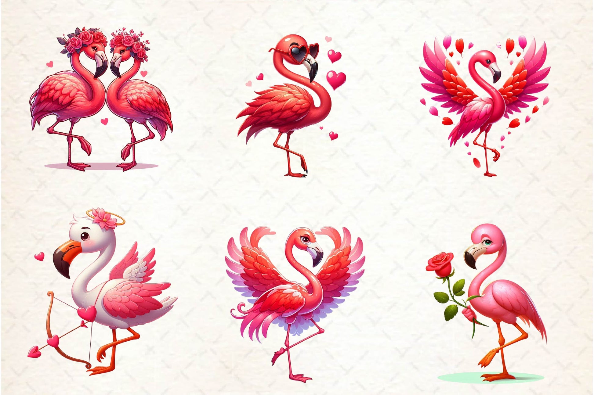 Valentine's Day Love Flamingo Clipart Bundle - CraftNest - Digital Crafting and Art