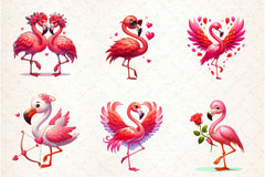 Valentine's Day Love Flamingo Clipart Bundle - CraftNest - Digital Crafting and Art