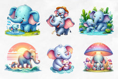 Mother And Baby Elephant Clipart Bundle - CraftNest - Digital Crafting and Art
