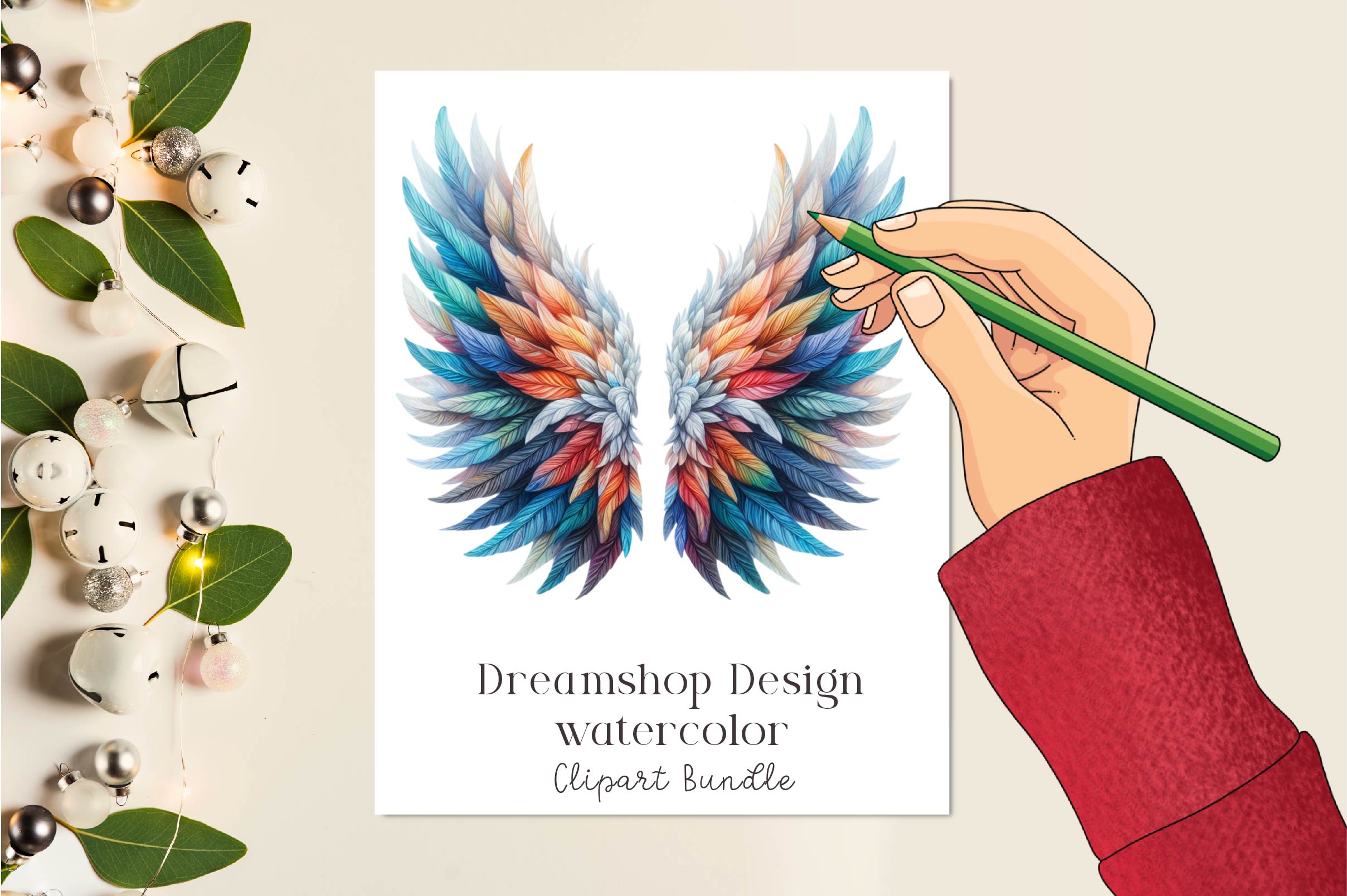 Colorful Angel Wings Clipart Bundle - CraftNest - Digital Crafting and Art