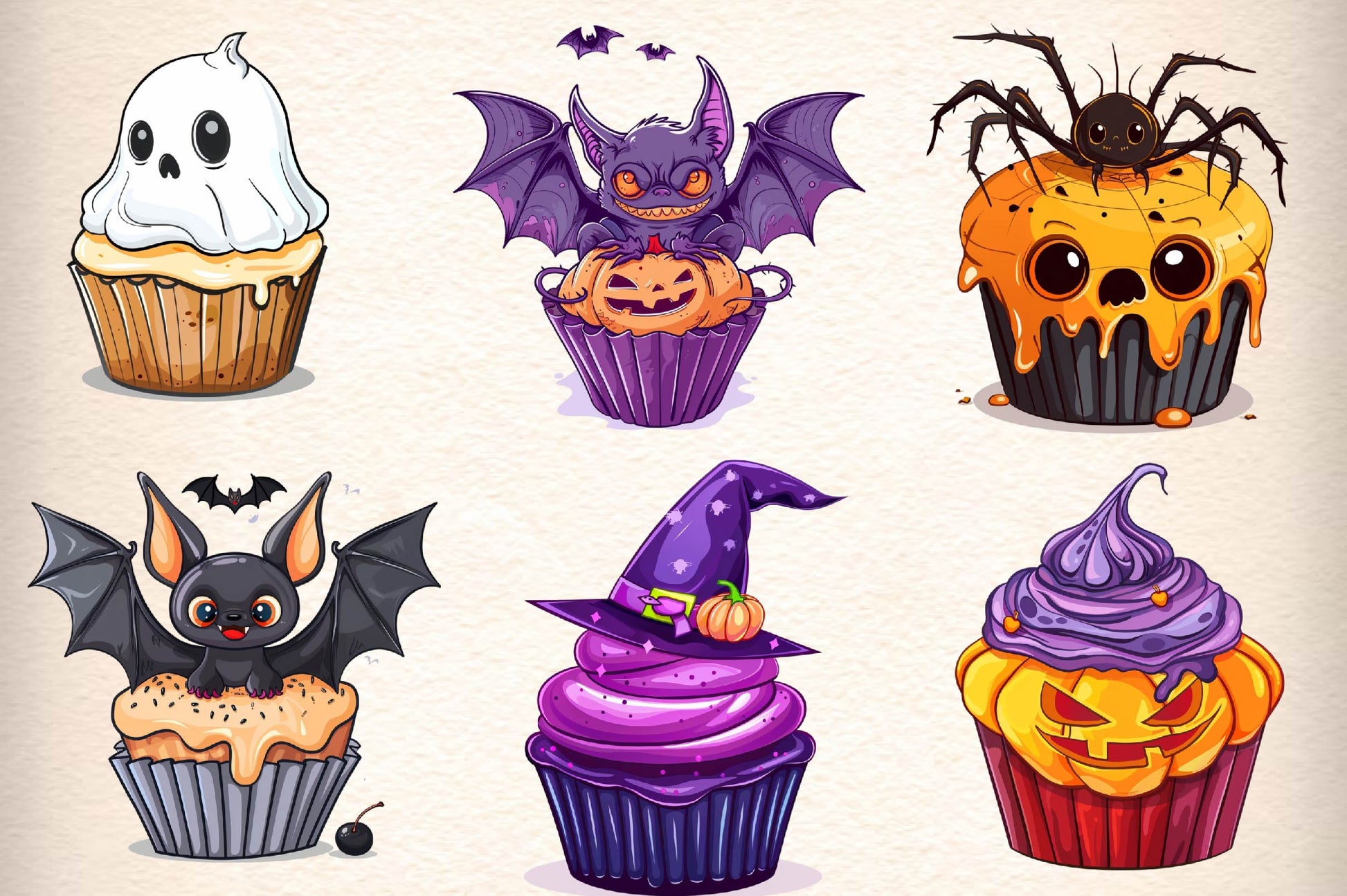 Halloween Cupcake Clipart Bundle 1 - CraftNest - Digital Crafting and Art