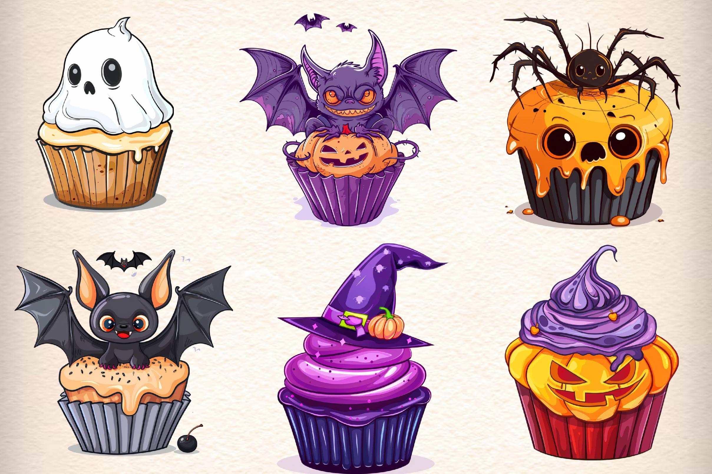 Halloween Cupcake Clipart Bundle 1 - CraftNest - Digital Crafting and Art