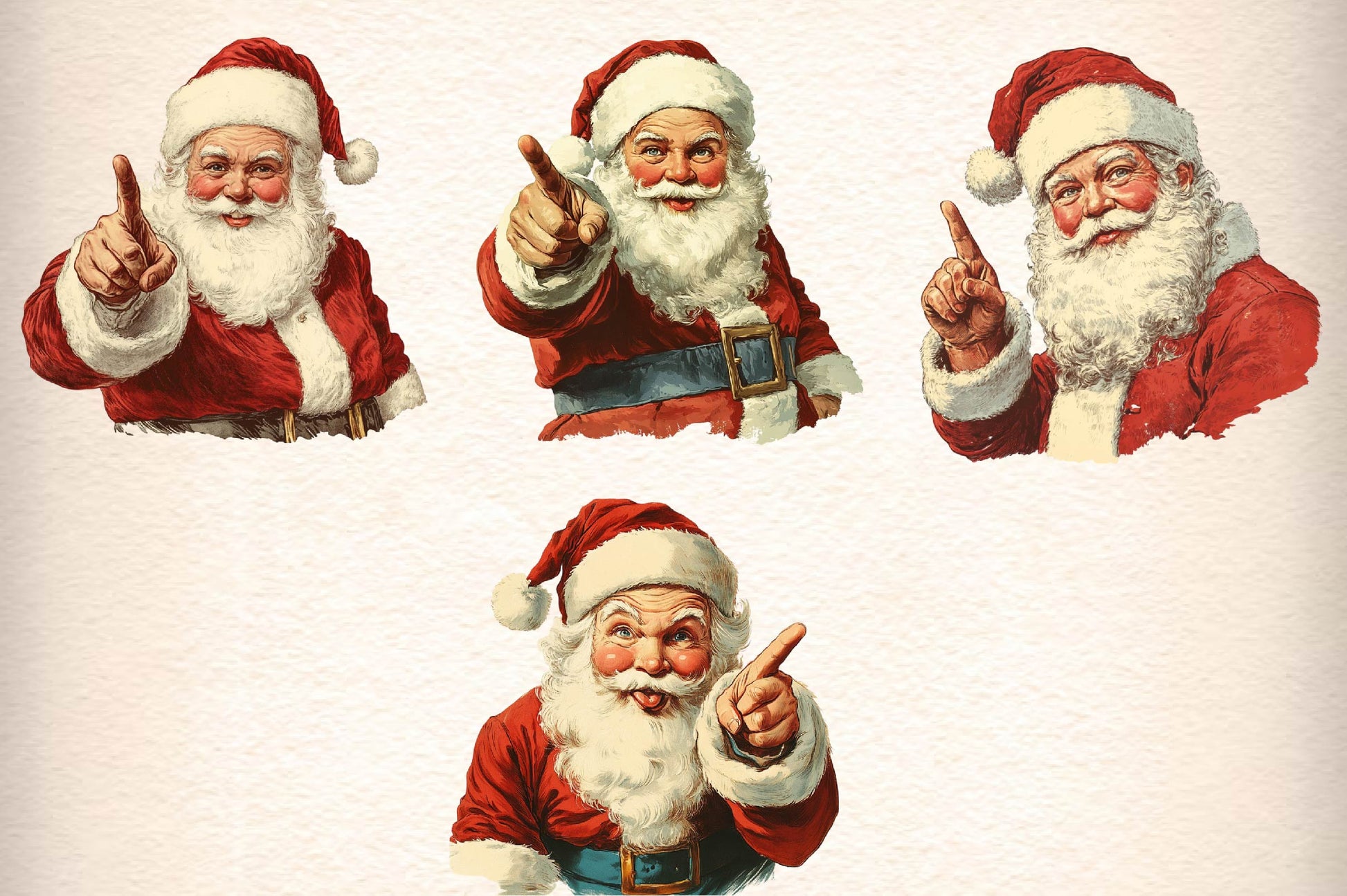 Vintage Santa Clipart Bundle 1 - CraftNest - Digital Crafting and Art