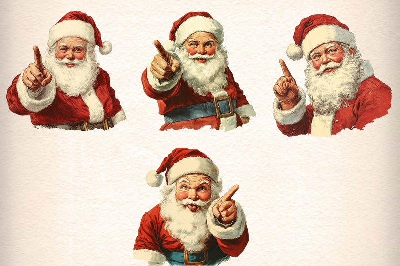 Vintage Santa Clipart Bundle 1 - CraftNest - Digital Crafting and Art