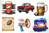 Vintage The Super Bowl Clipart Bundle
