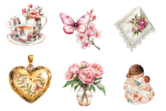 Romantic Mothers Day Clipart Bundle 1 - CraftNest - Digital Crafting and Art