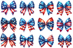 4th Of July Big Bow Ribbon Clipart Bundle - CraftNest - Digital Crafting and Art