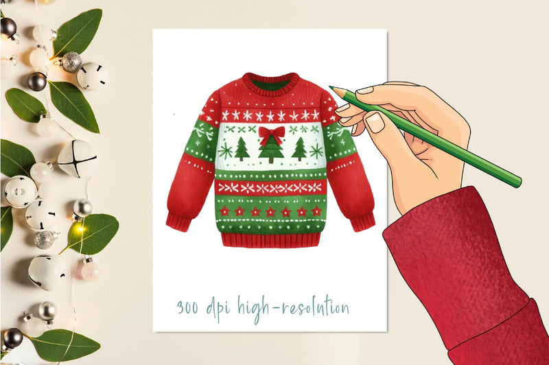 Christmas Sweater Clipart Bundle - CraftNest - Digital Crafting and Art