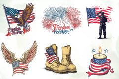 Freedom Forever Memorial Day Design Clipart Bundle - CraftNest - Digital Crafting and Art