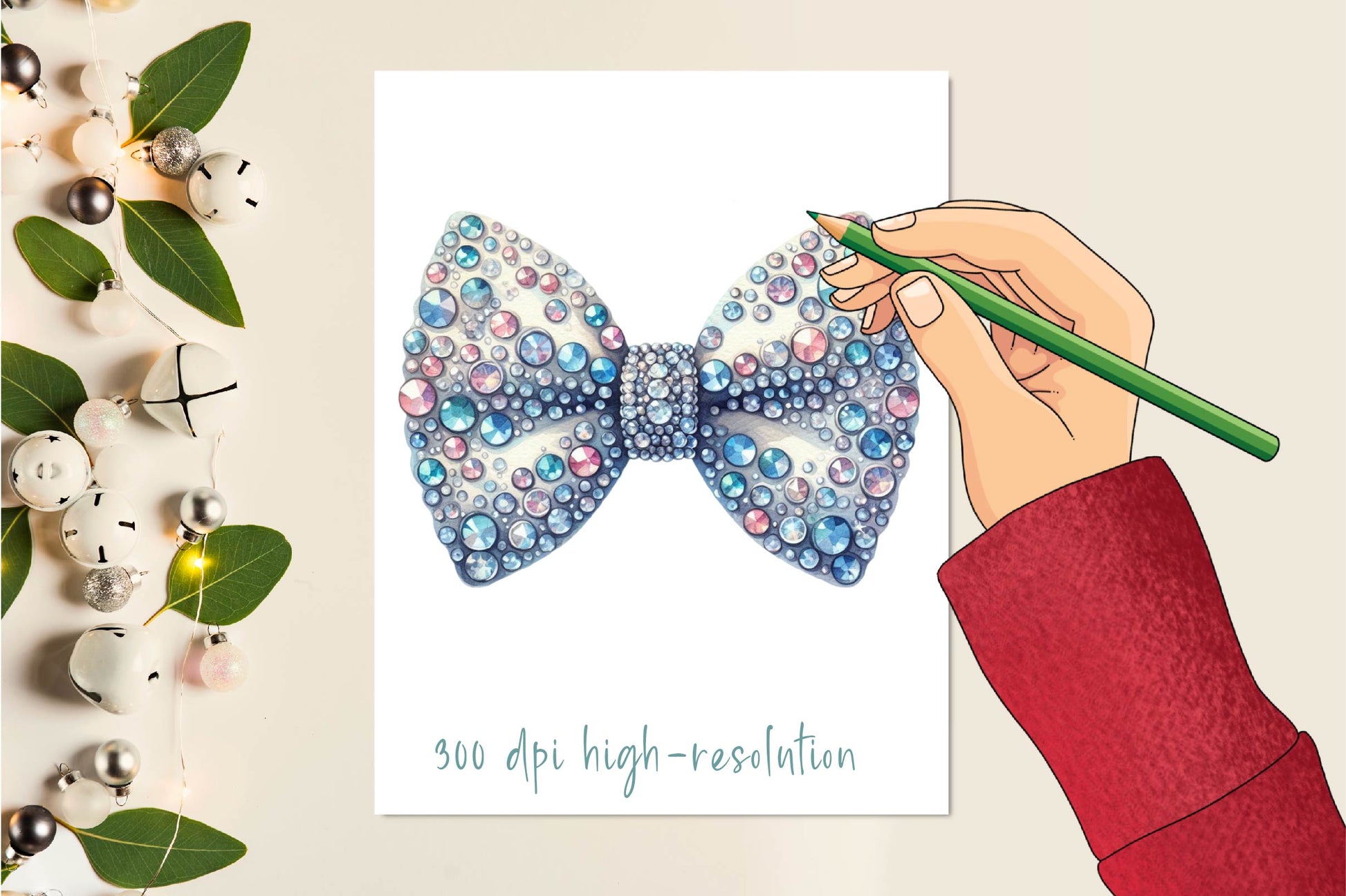 Rhinestone Bow Tie Clipart Bundle - CraftNest - Digital Crafting and Art