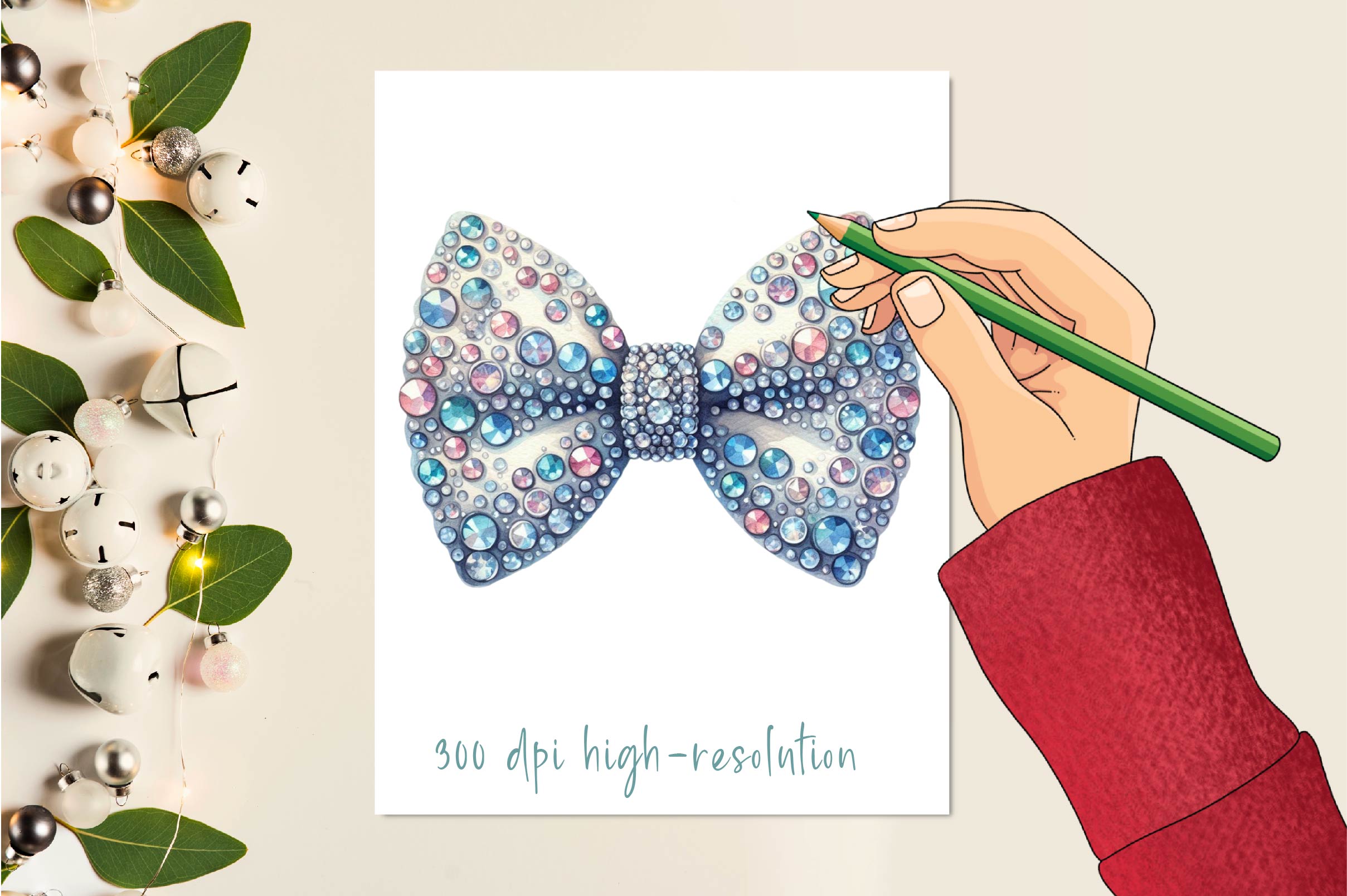 Rhinestone Bow Tie Clipart Bundle - CraftNest - Digital Crafting and Art