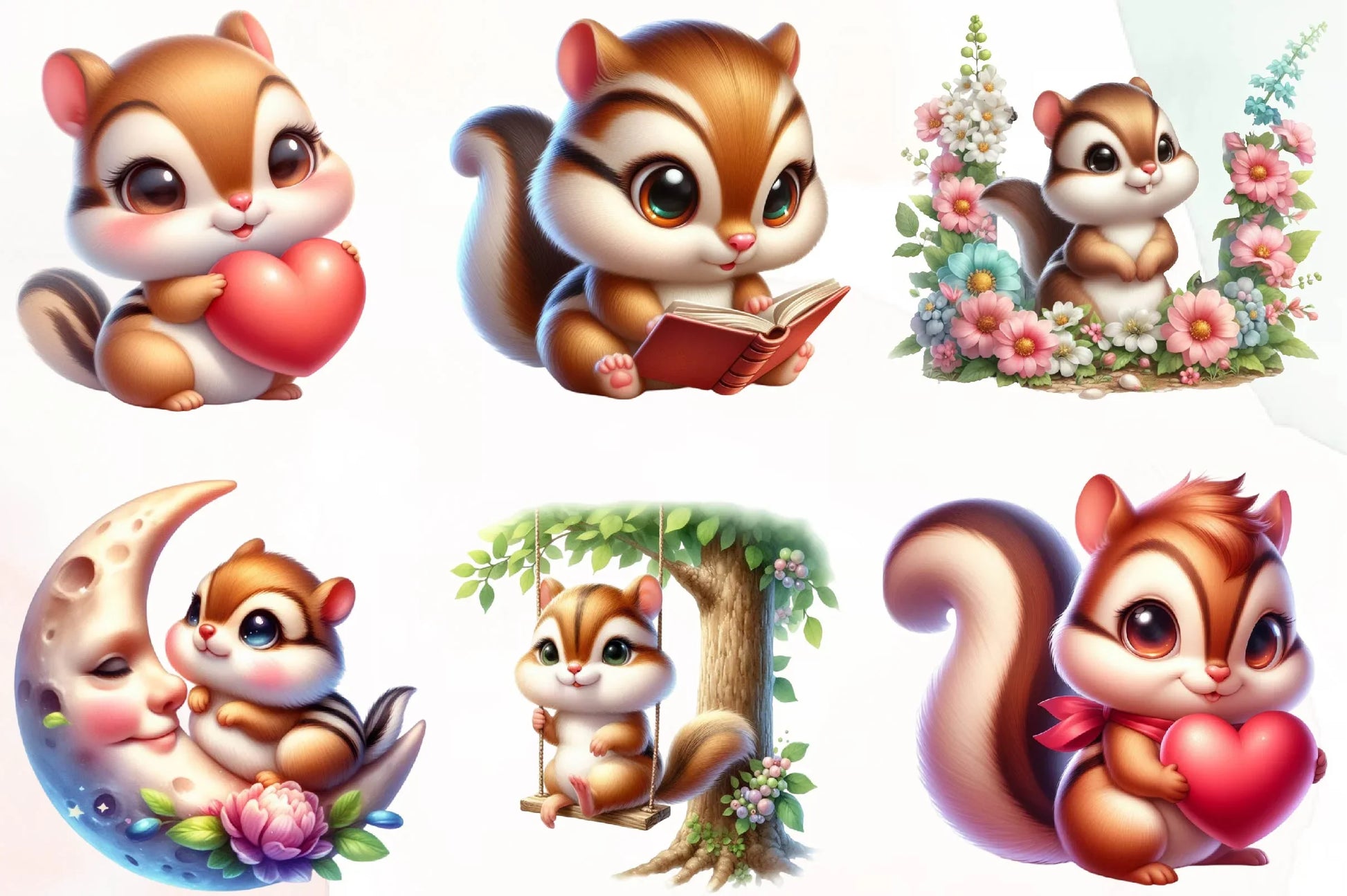 Spring Chipmunks Clipart Bundle - CraftNest - Digital Crafting and Art
