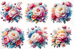 Peony Flower Clipart Bundle - CraftNest - Digital Crafting and Art