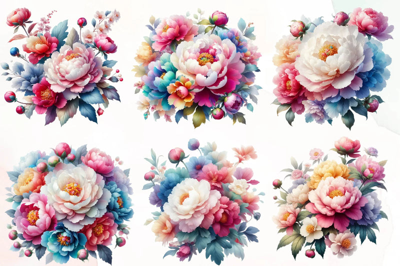 Peony Flower Clipart Bundle - CraftNest - Digital Crafting and Art