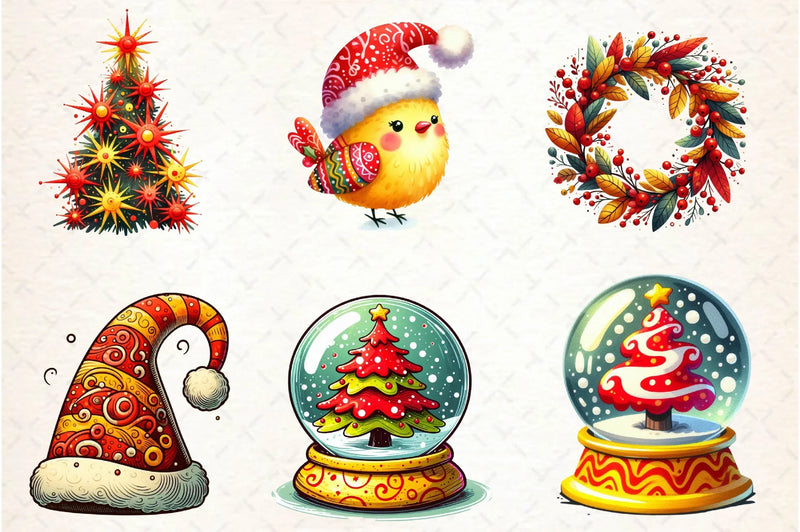 Cute Funky Christmas Clipart Bundle - CraftNest - Digital Crafting and Art