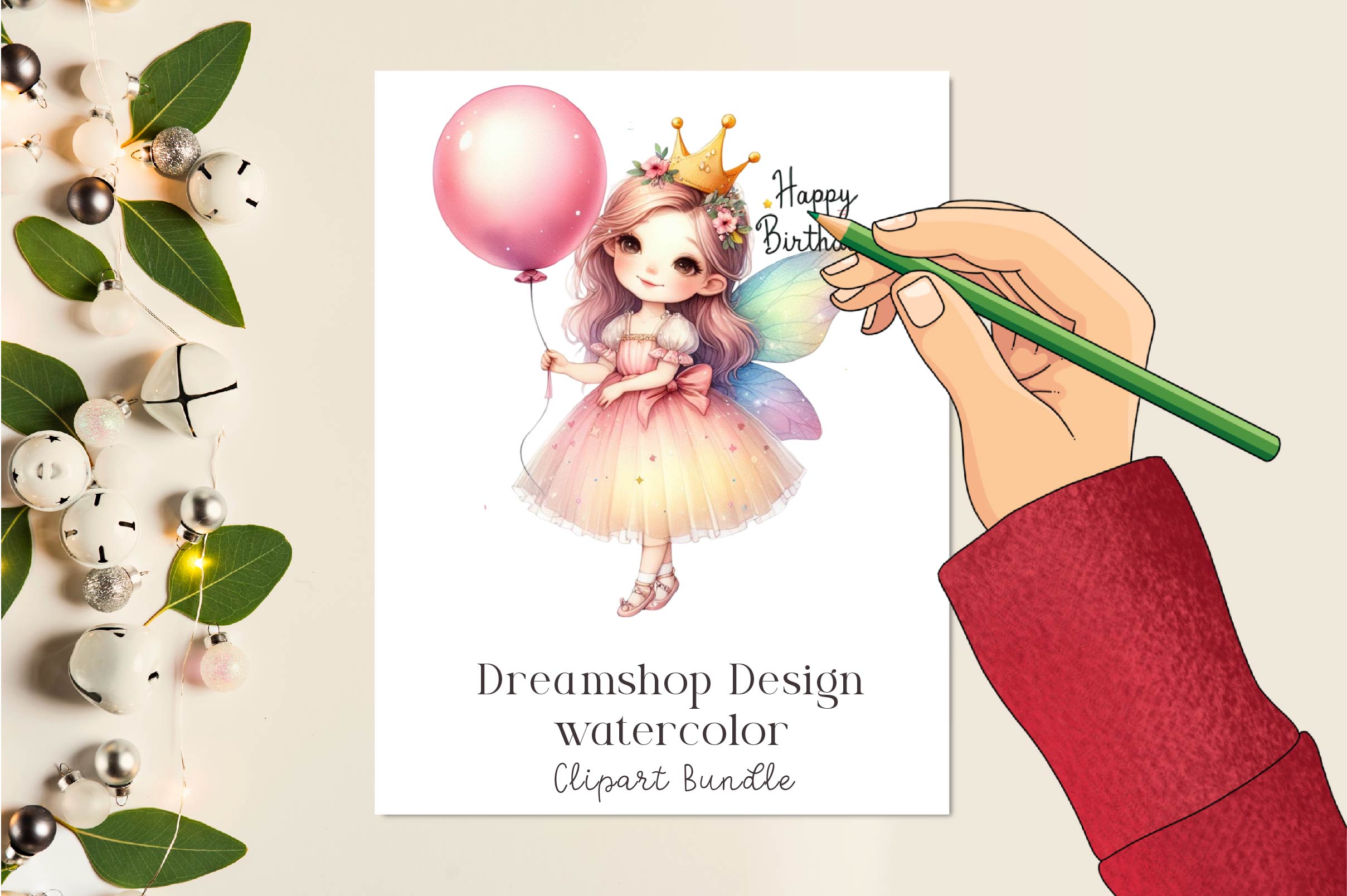 Cute Fairy Happy Birthday Clipart Bundle - CraftNest - Digital Crafting and Art
