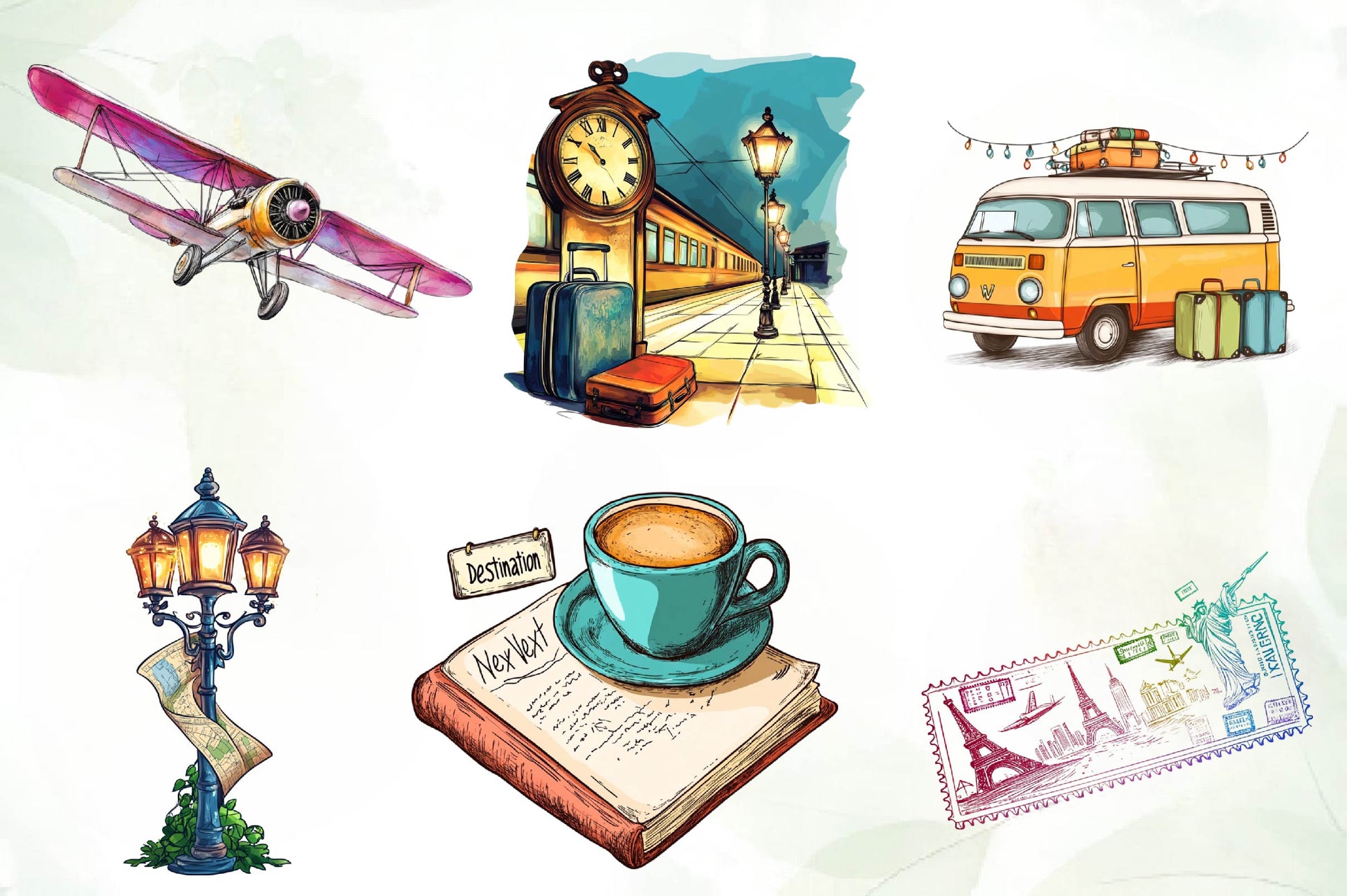 Vintage Travel Clipart Bundle - CraftNest - Digital Crafting and Art