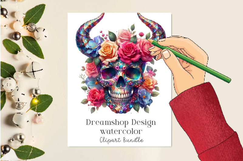 Skull With Horns Clipart Bundle - CraftNest - Digital Crafting and Art