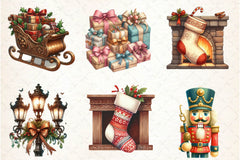 Vintage Drawing Christmas Clipart Bundle - CraftNest - Digital Crafting and Art