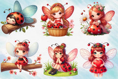 Ladybug Fairy Clipart Bundle - CraftNest - Digital Crafting and Art