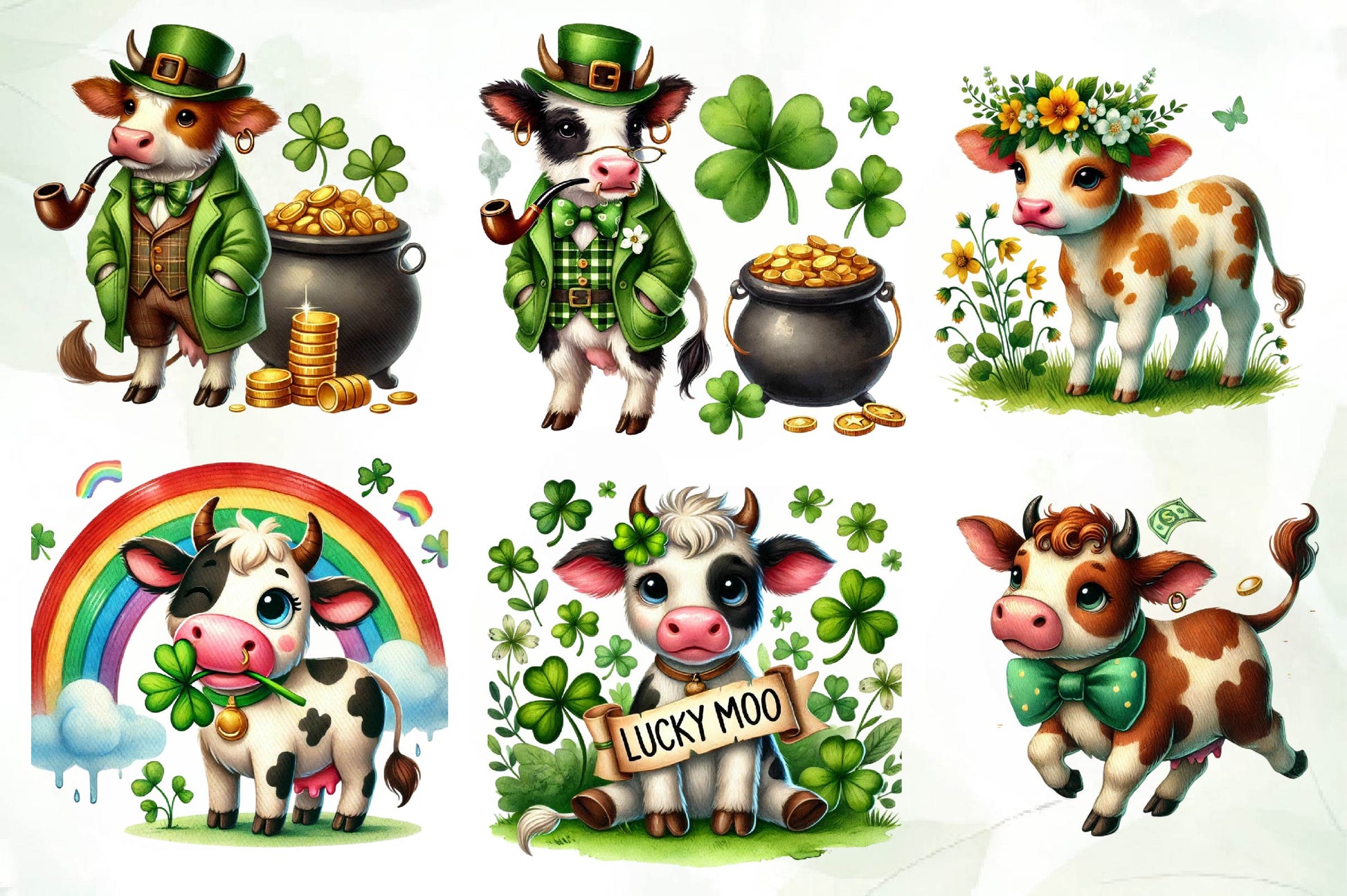 St Patrick S Cow Clipart Bundle - CraftNest - Digital Crafting and Art