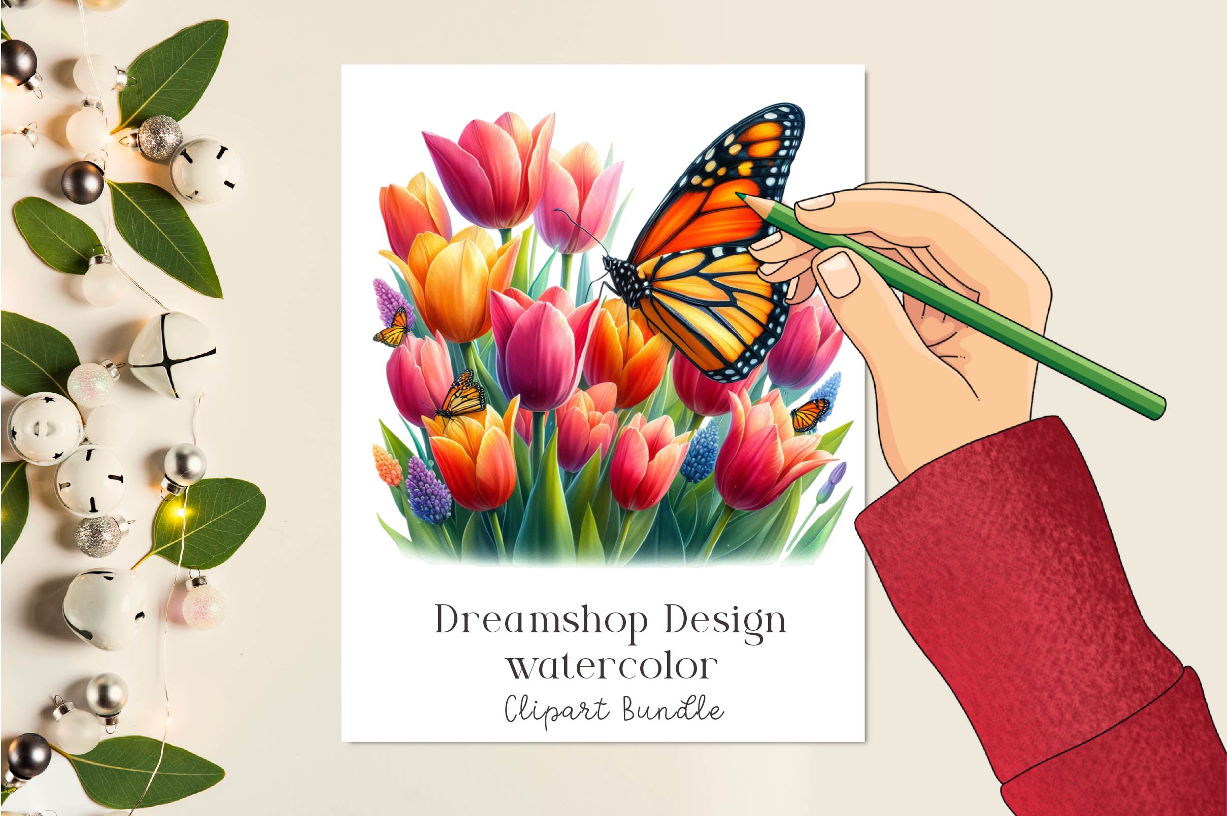Floral Monarch Butterfly Clipart Bundle - CraftNest - Digital Crafting and Art