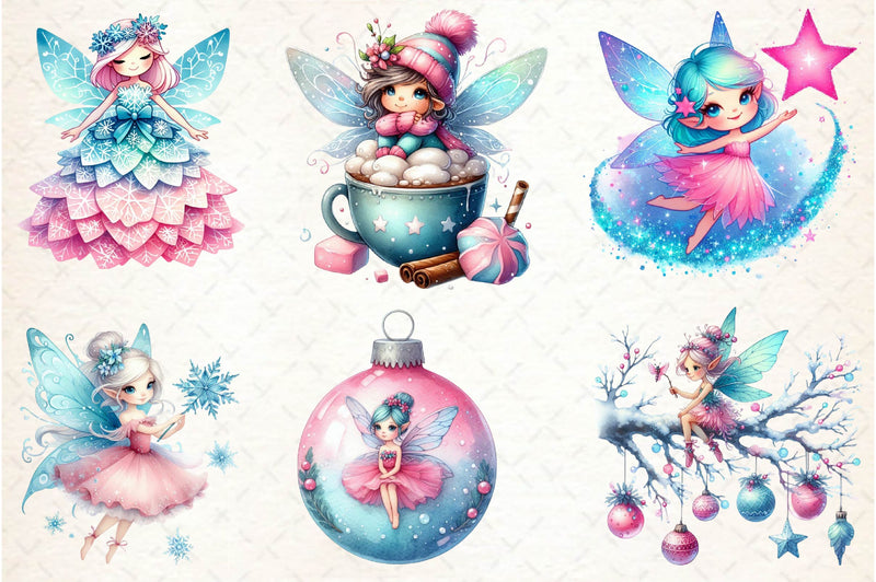 Christmas Winter Fairy Clipart Bundle - CraftNest - Digital Crafting and Art