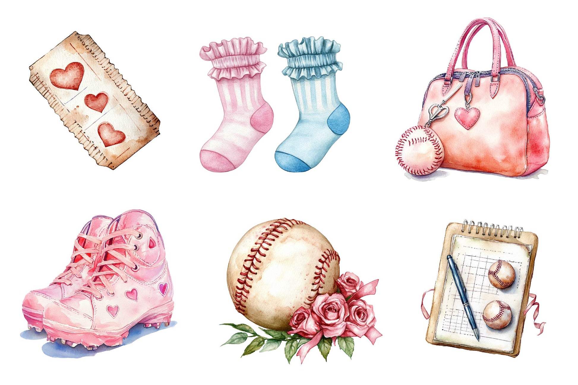 Coquette Baseball Clipart Bundle 1 - CraftNest - Digital Crafting and Art