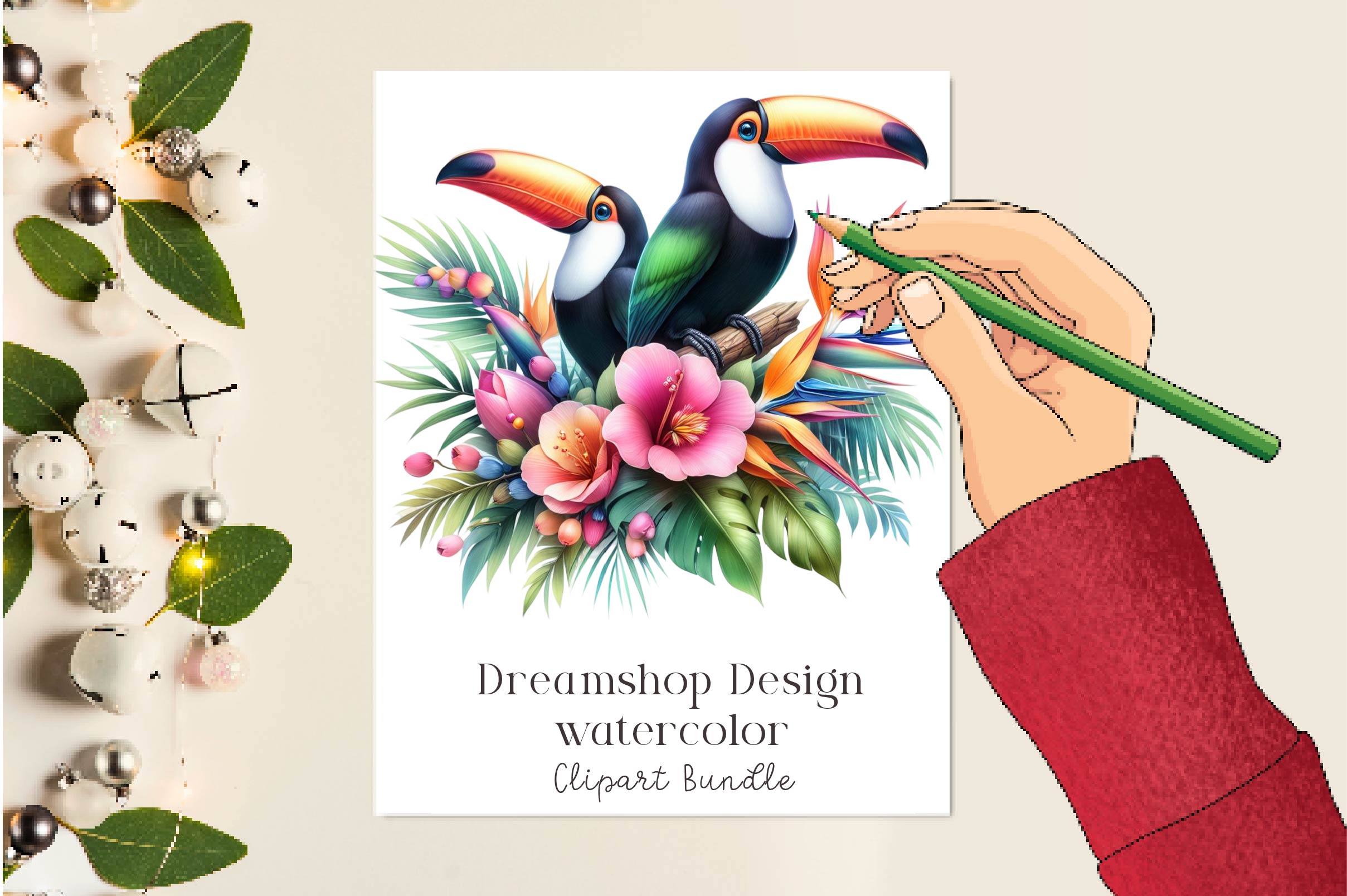 Floral Toucans Clipart Bundle - CraftNest - Digital Crafting and Art