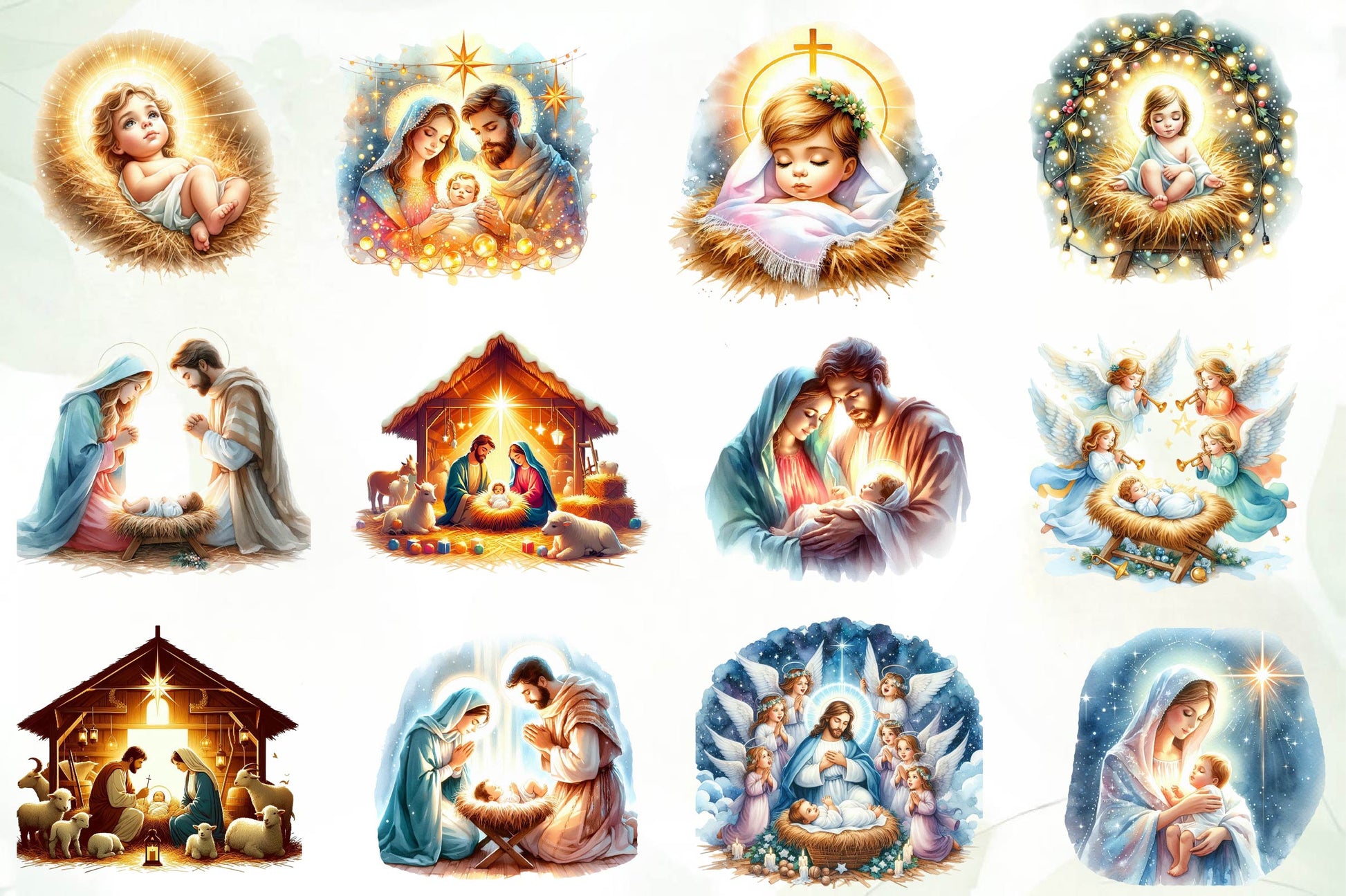 Chibi Nativity Christmas Clipart Bundle - CraftNest - Digital Crafting and Art