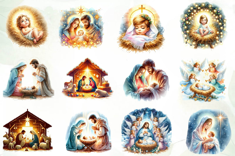 Chibi Nativity Christmas Clipart Bundle - CraftNest - Digital Crafting and Art