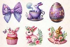 Pink And Purple Easter Clipart Bundle - CraftNest - Digital Crafting and Art