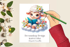 Cute Baby Lamb Clipart Bundle - CraftNest - Digital Crafting and Art