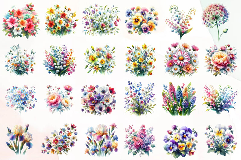 Spring Flowers Clipart Bundle 2 - CraftNest - Digital Crafting and Art