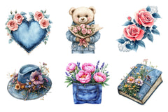 Denim Mothers Day Clipart Bundle - CraftNest - Digital Crafting and Art