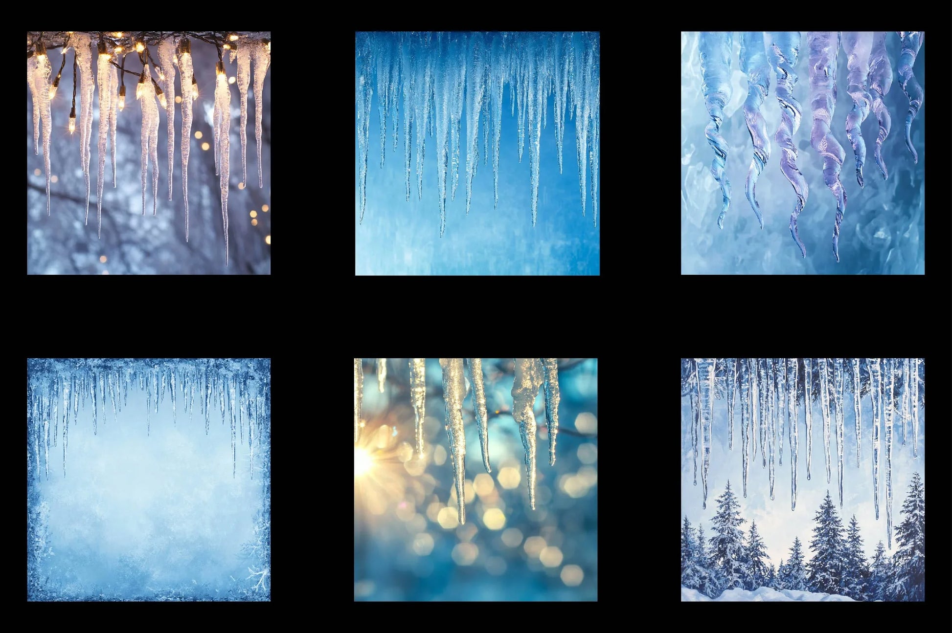 Frozen Icicles Digital Paper - CraftNest - Digital Crafting and Art