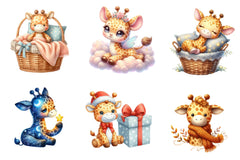 Cute Plush Toy Baby Giraffe Clipart Bundle - CraftNest - Digital Crafting and Art