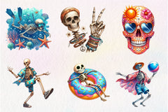 Skeleton Summer Clipart Bundle - CraftNest - Digital Crafting and Art