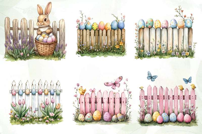 Mega Easter Fence Clipart Bundle - CraftNest - Digital Crafting and Art