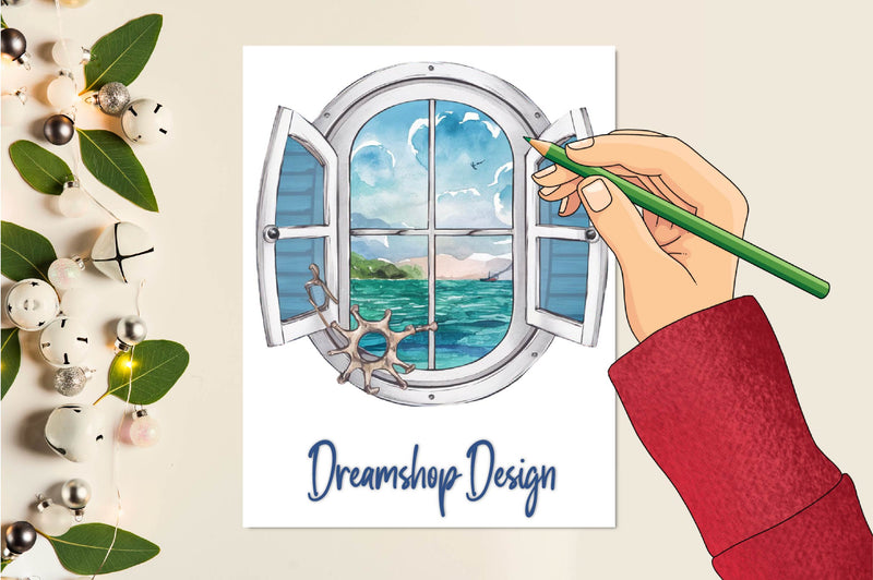 Vintage Nautical Window Clipart Bundle - CraftNest - Digital Crafting and Art