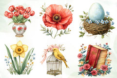 Beautiful Victorian Spring Clipart Bundle - CraftNest - Digital Crafting and Art