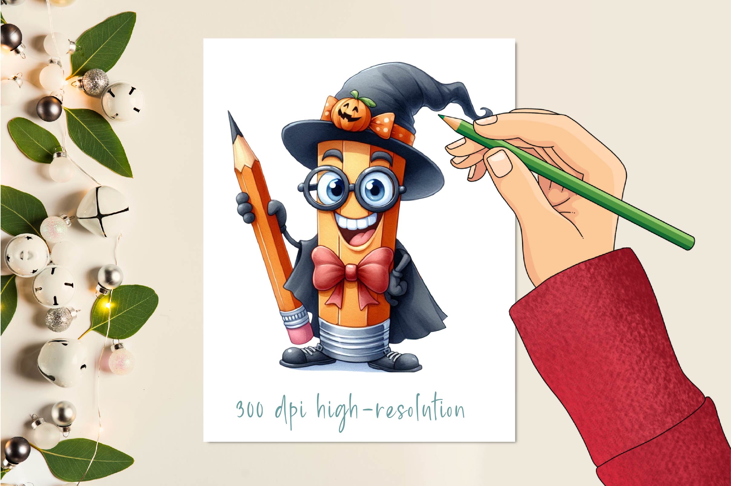 Halloween Teacher Pencil Clipart Bundle - CraftNest - Digital Crafting and Art